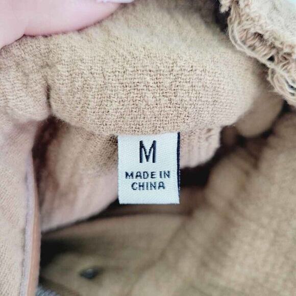 Blank NYC Womens Tan Distressed Lightweight Bomber Jacket Shacket With Pockets M - Picture 10 of 12